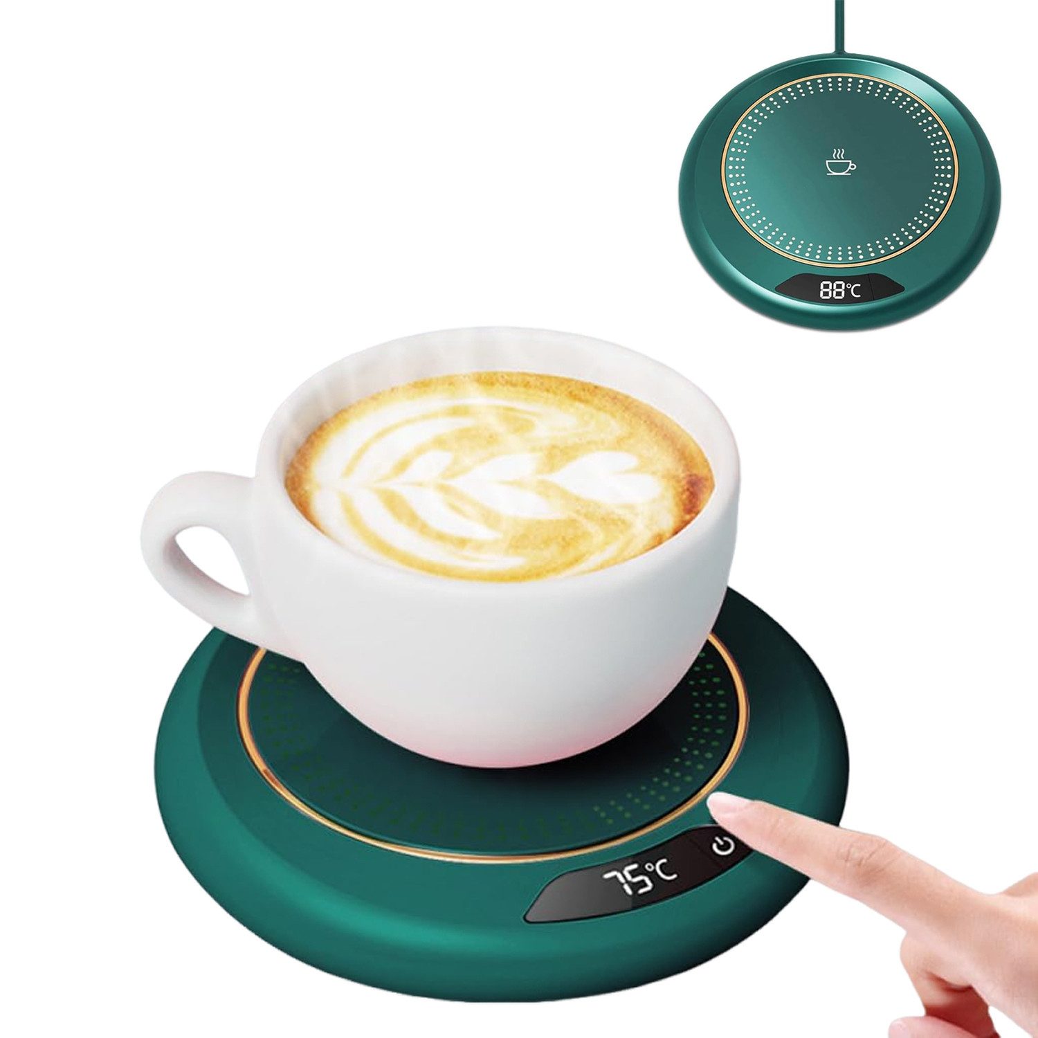 USB Kaffeewärmer – Elektrische Heizplatte Für Tassen & Gläser | Hält Getränke Bei 55°C, Wasserdicht & Mit Temperaturwahl