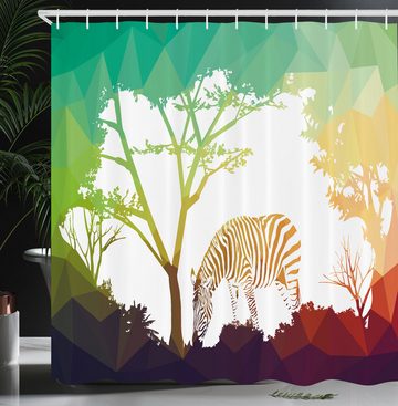 Abakuhaus Duschvorhang Moderner Digitaldruck mit 12 Haken auf Stoff Wasser Resistent Breite 175 cm, Höhe 180 cm, Safari Vivid Safari Zebras