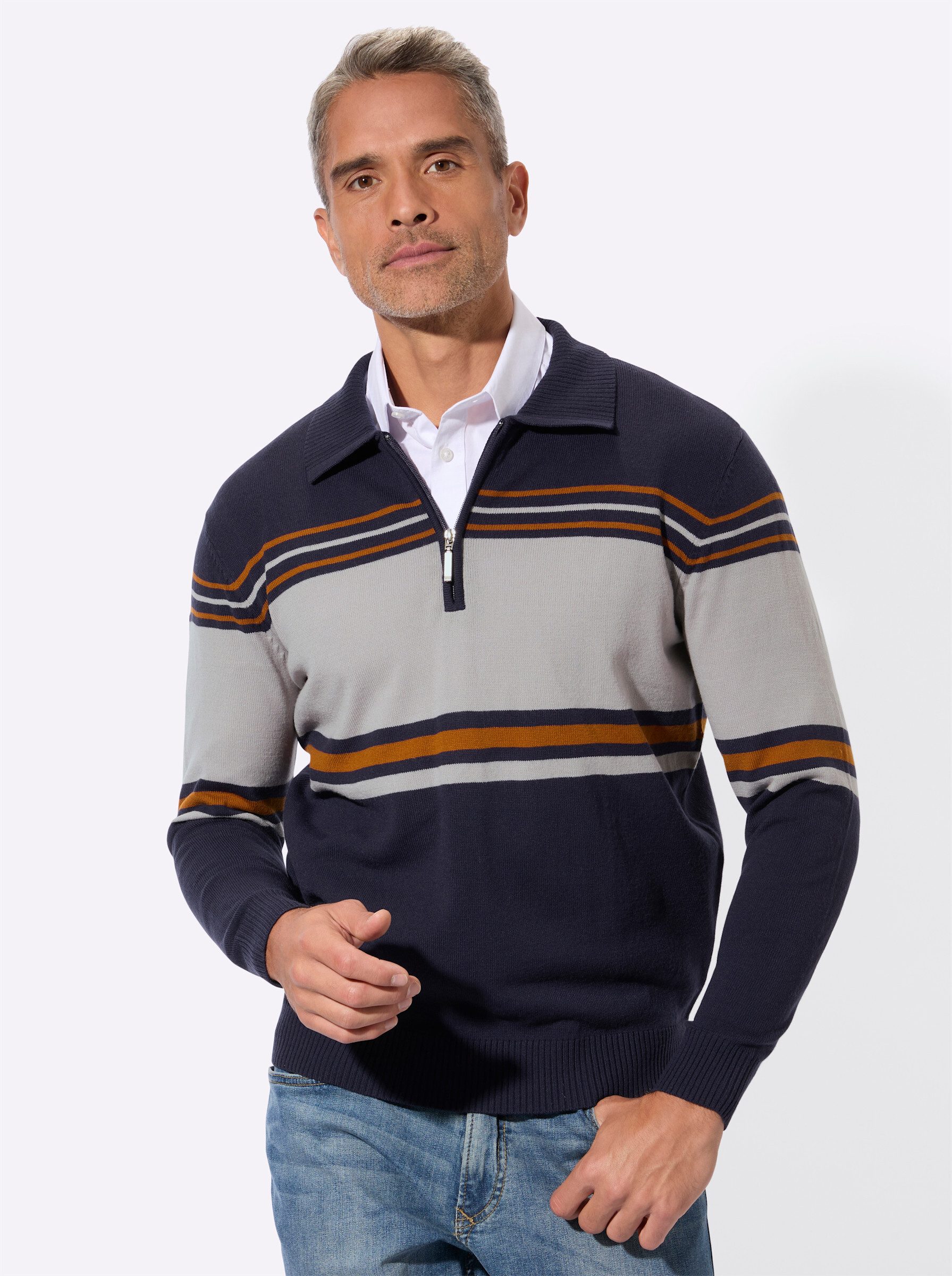 Sieh an! Strickpullover Polopullover Langarm Jersey günstig online kaufen