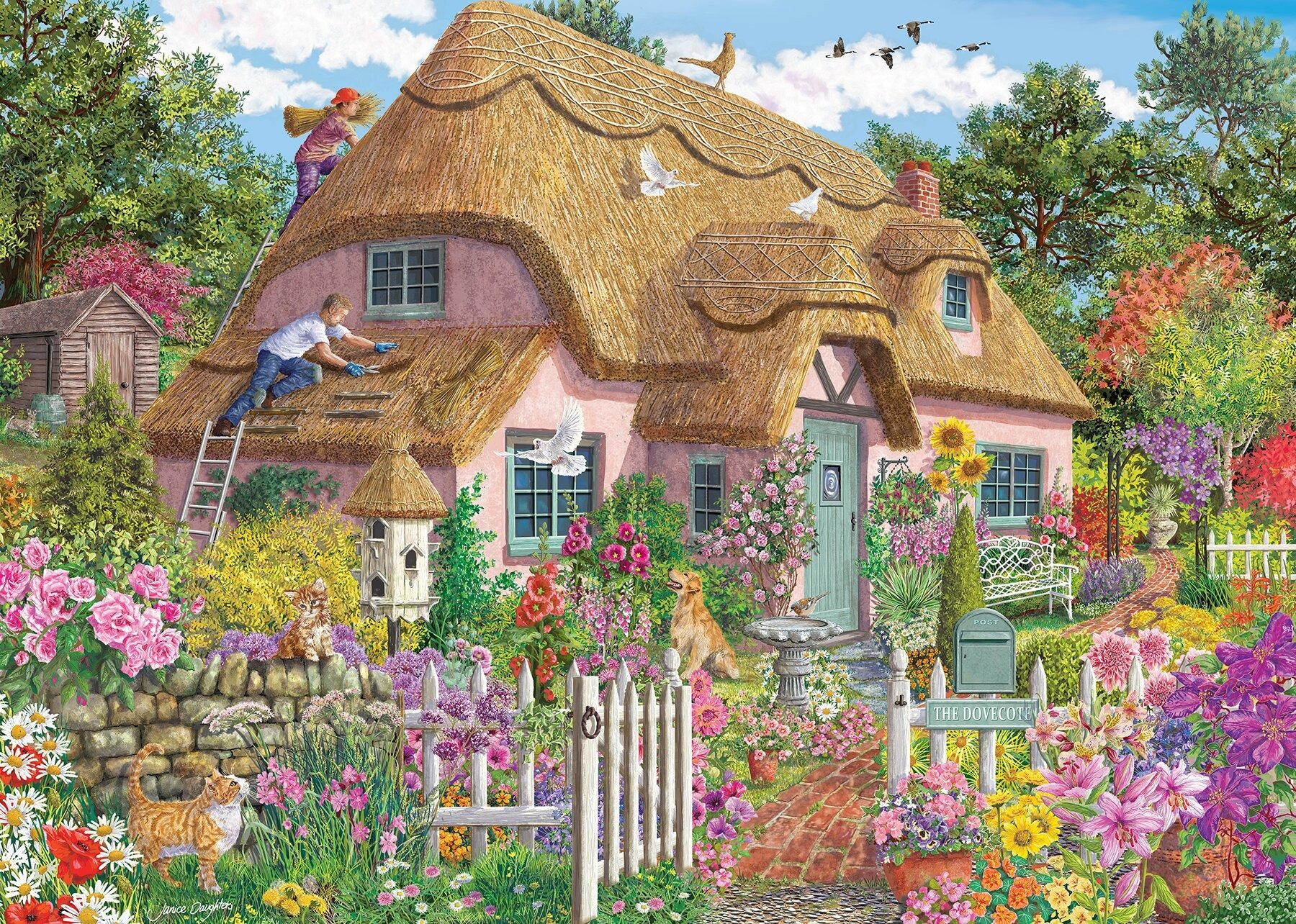 Falcon Puzzle FALCON Puzzle Reetdachhaus 1000 dlks, Puzzleteile