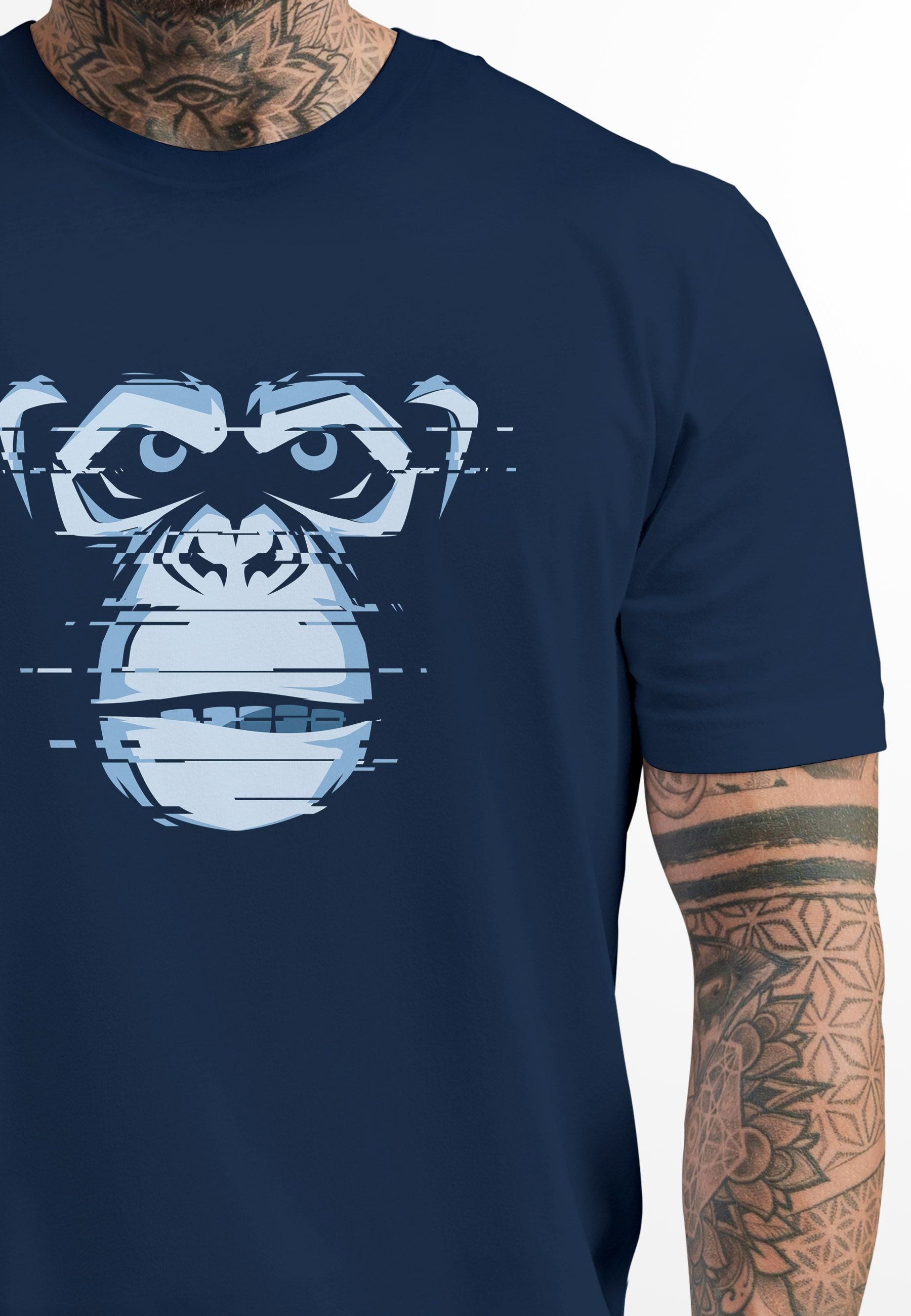 Neverless Print-Shirt Herren T-Shirt Brustprint Affe günstig online kaufen