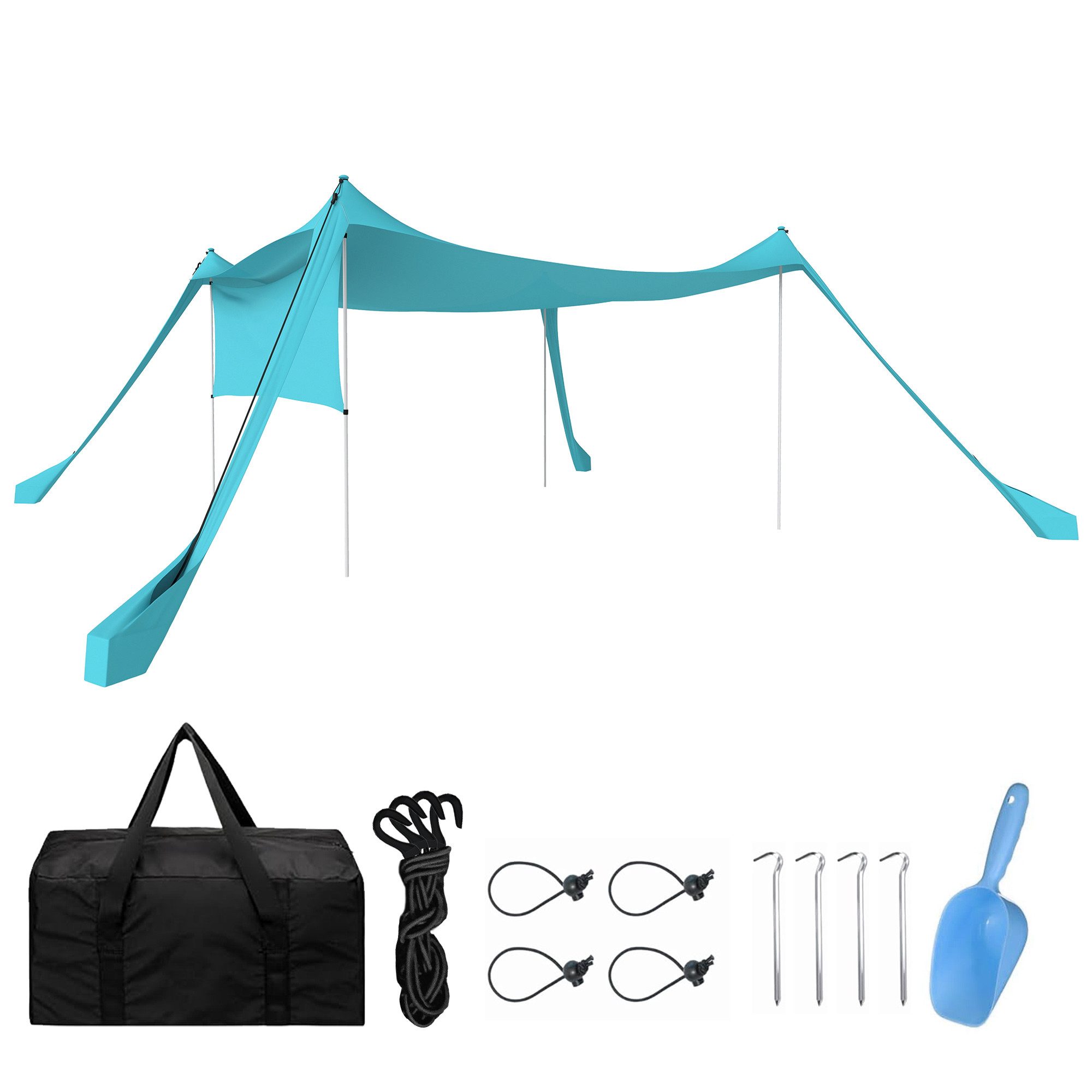 Outsunny Sonnensegel Wetterschutz mit Stahlstangen, Schaufel, Tragetasche, günstig online kaufen