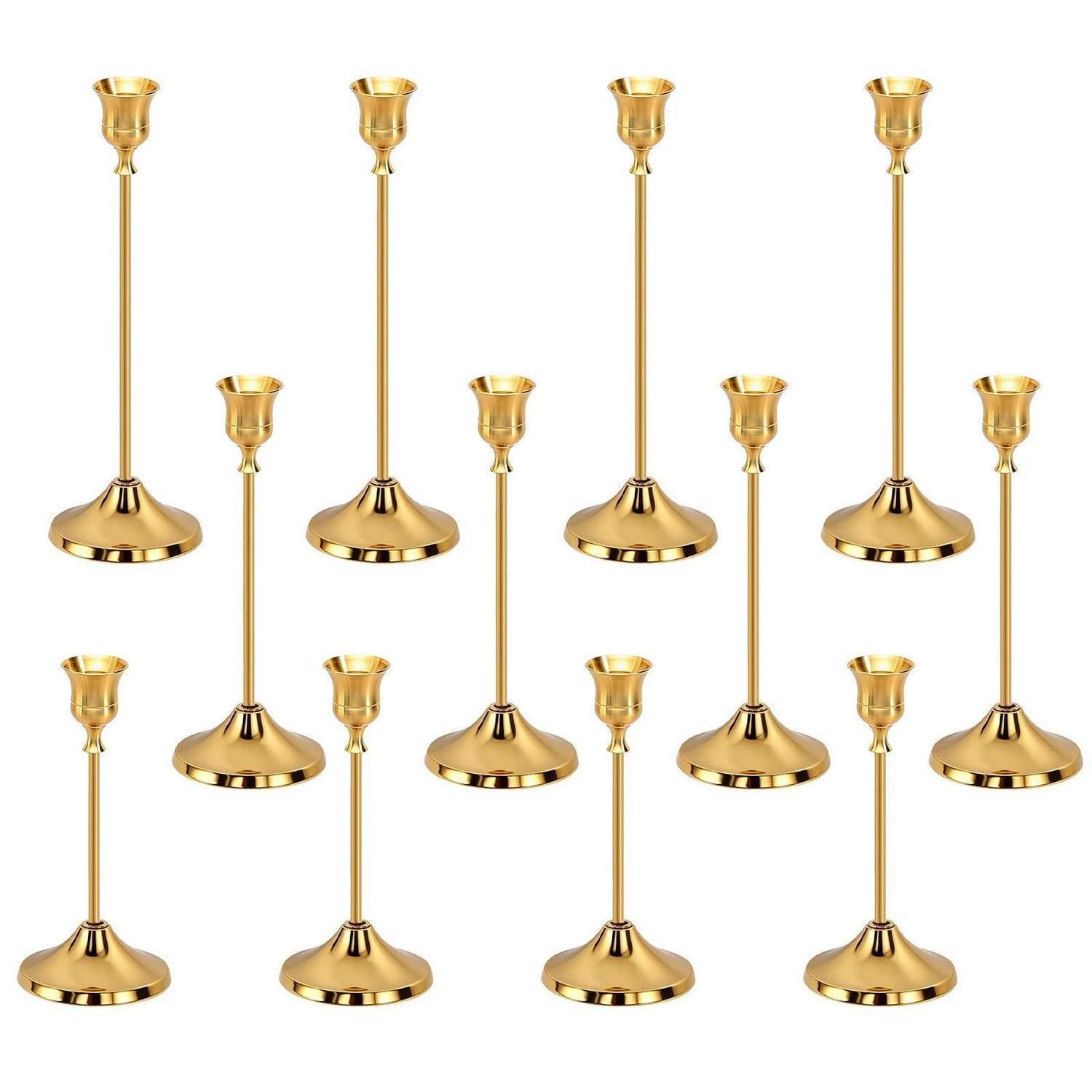 LuxusKollektion Kerzenständer Kerzenständer Gold 12er Set Vintage (12 St)