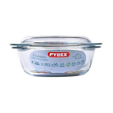 PYREX Auflaufform Glas Auflaufform mit Deckel Pyrex Durchsichtig Glas 0,5 L Bräter Topf, Glas