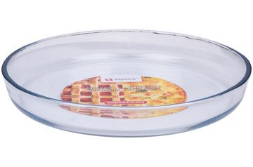 BURI Auflaufform 6x Alpina Backformen Glas Rund 32cm Blech Kuchen Torten Bräter Auflauf, Glas