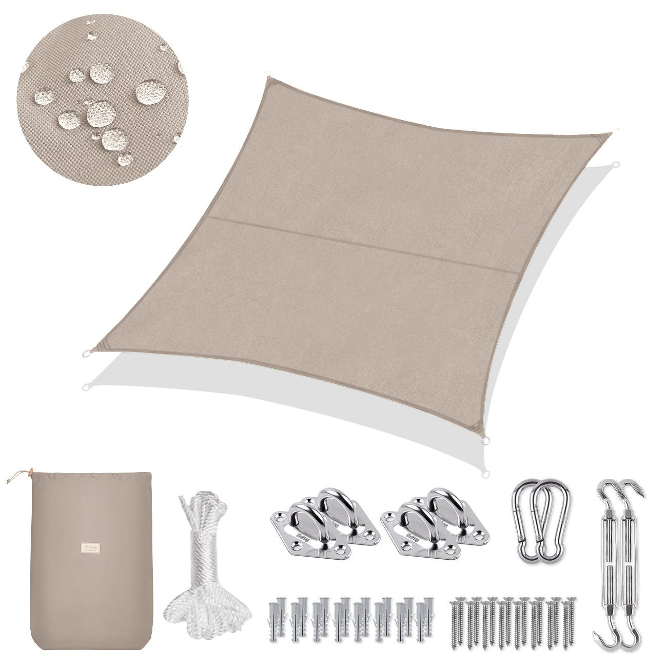 Sekey Sonnensegel Sonnenschutzsegel mit Kit Rechteckig günstig online kaufen