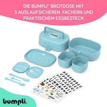 bumpli® Lunchbox Kinder Brotdose mit 6 Fächern & gratis Namenssticker - sichere Nutzung, BPA-freie und auslaufsichere Vesperdose