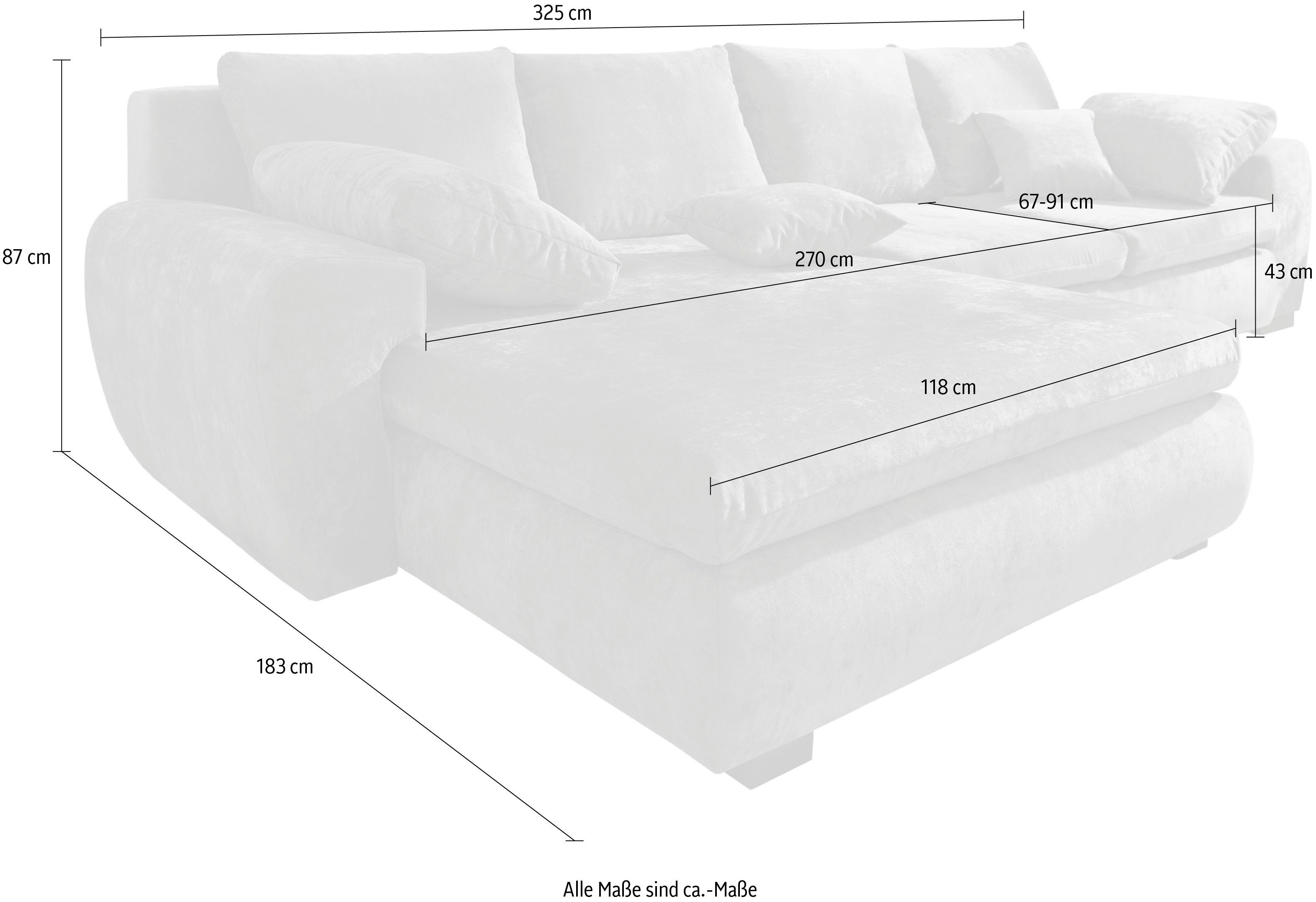 Home affaire Ecksofa Cara Mia L-Form, wahlweise mit Bettfunktion und Bettka günstig online kaufen