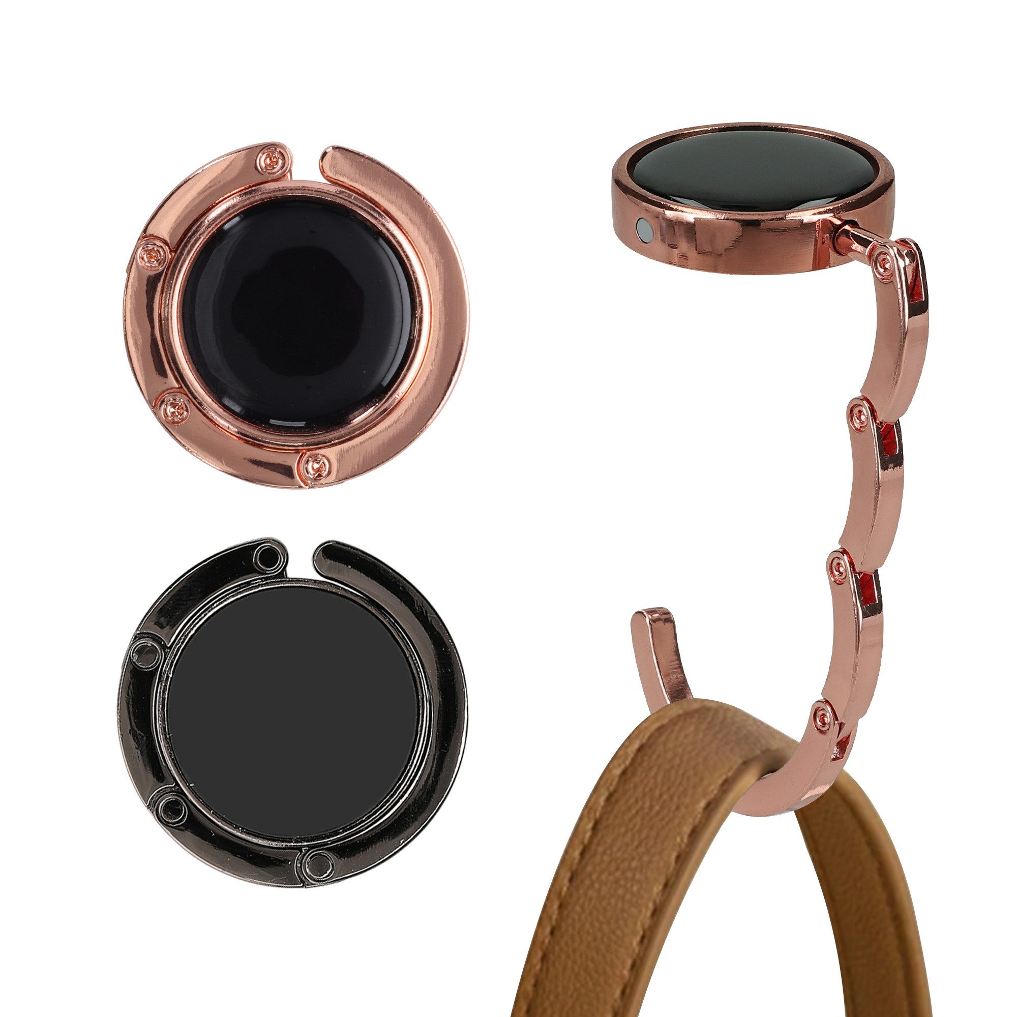 kwmobile Taschen-Halterung kwmobile Tisch Handtaschenhalter Haken, (2-tlg., 2x Faltbare Antirutsch Taschenhaken Halterung für Handtaschen)