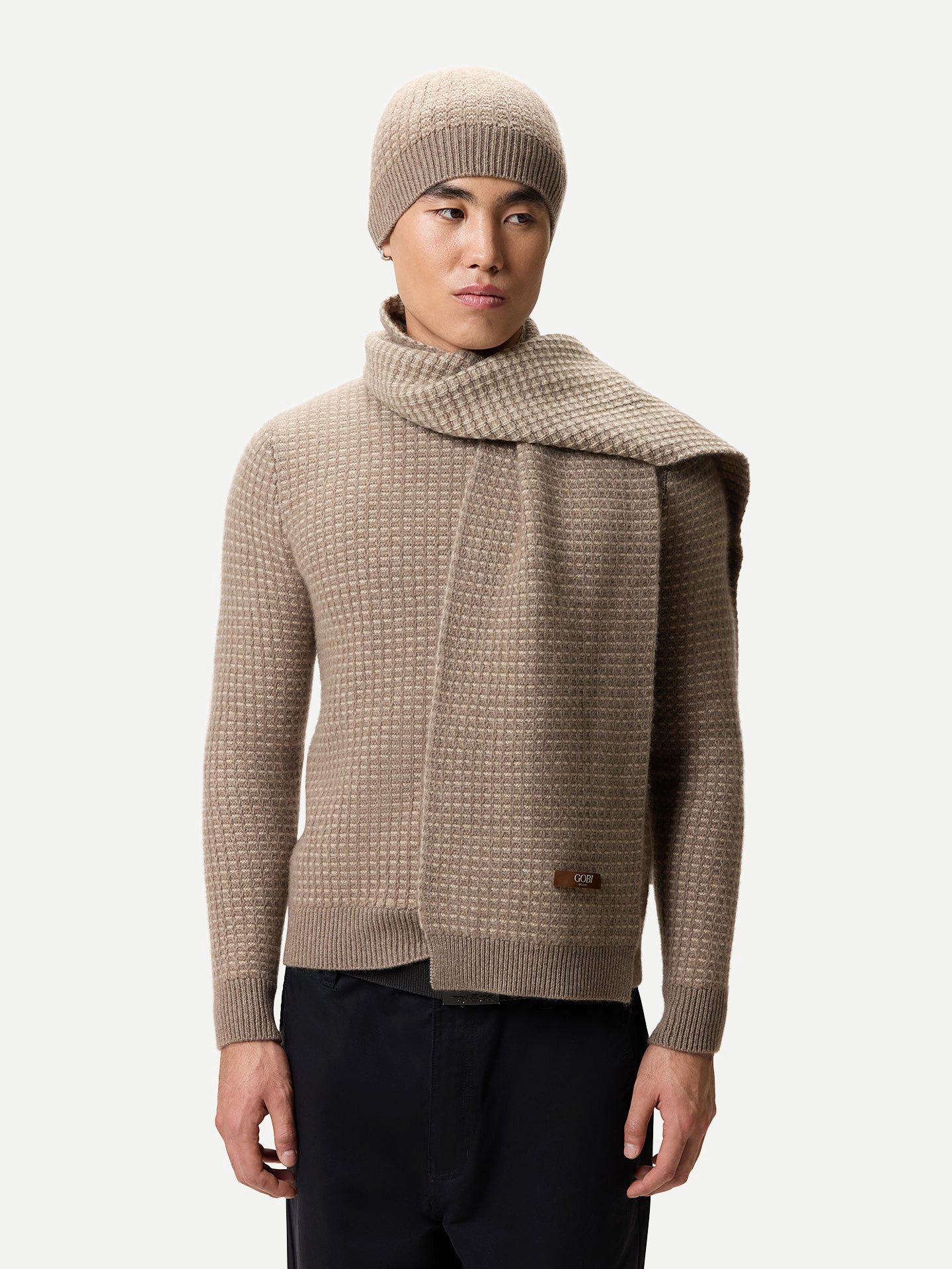 GOBI Cashmere Beanie Waffelstrick Kaschmir-Mütze