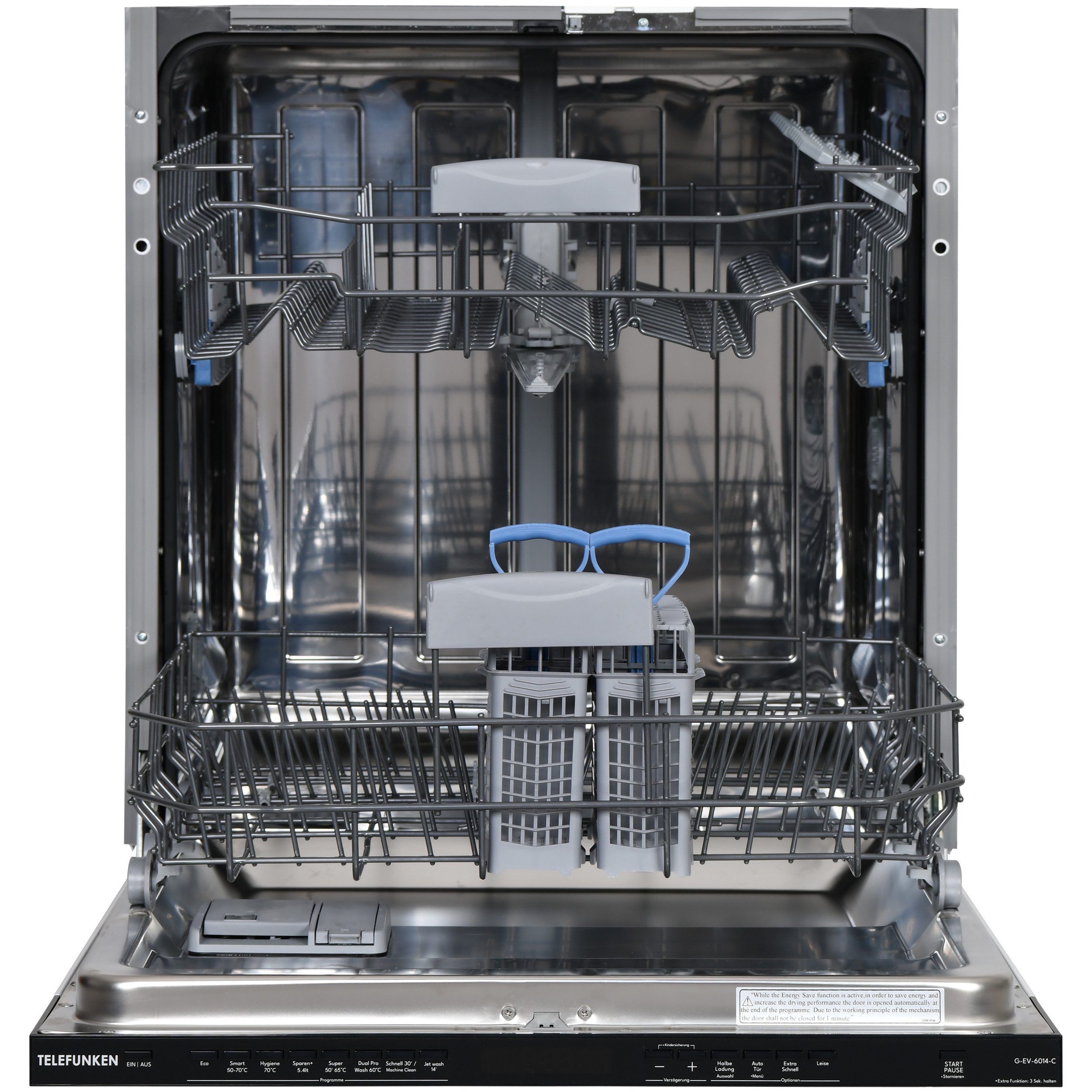 Telefunken vollintegrierbarer Geschirrspüler G-EV-6014-C, 9 l, 12 Maßgedecke, Einbauspülmaschine vollintegriert 60 cm, 9 Programme, AquaStop, leise