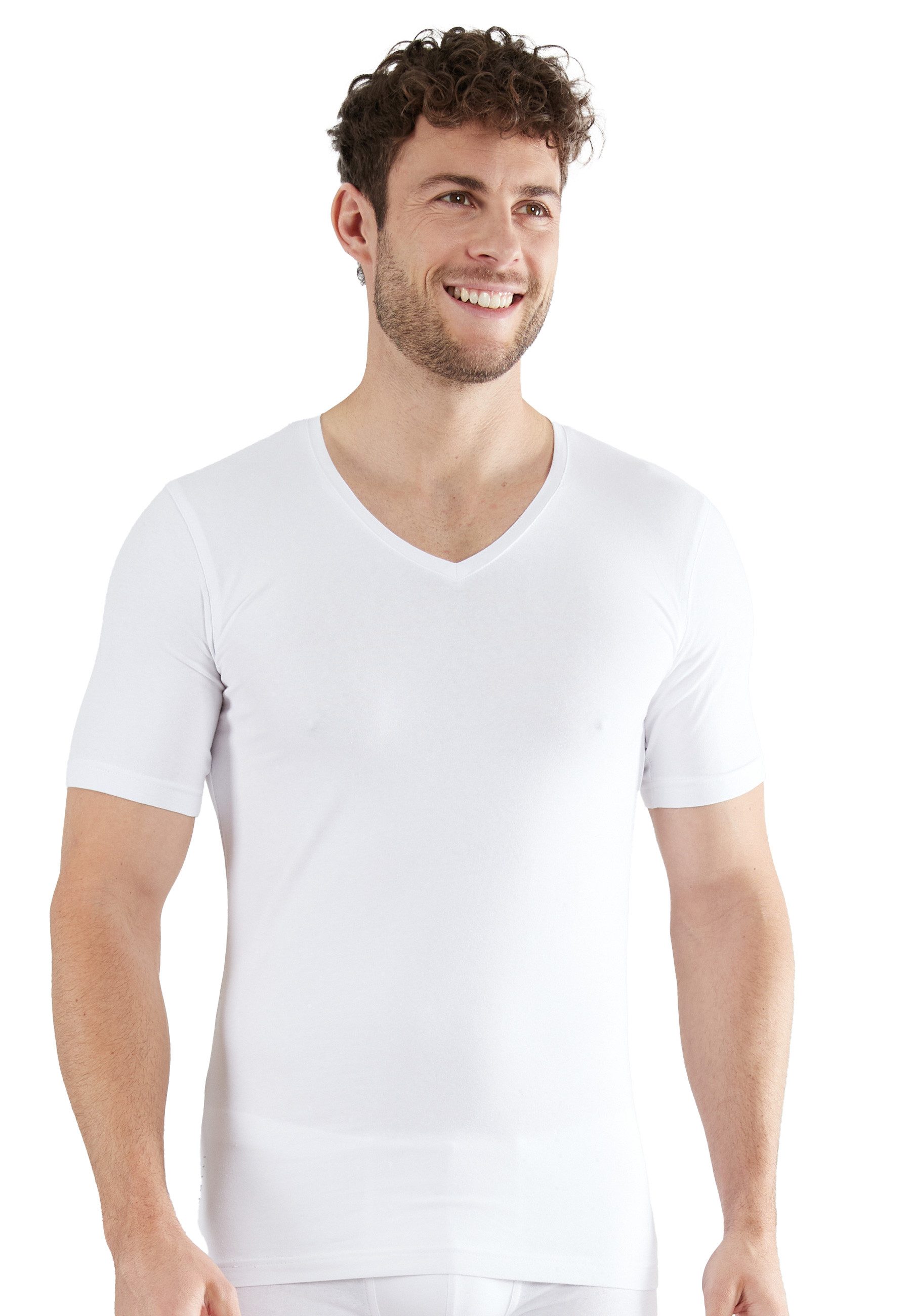 Unterziehshirt BUGATTI Herren T-Shirt weiß uni