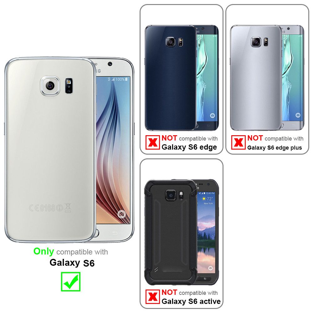 Cadorabo Handyhülle für Samsung Galaxy S6 Hülle Samsung Galaxy S6, Hülle Schutzhülle mit Standfunktion, Magnetverschluss und Kartenfach