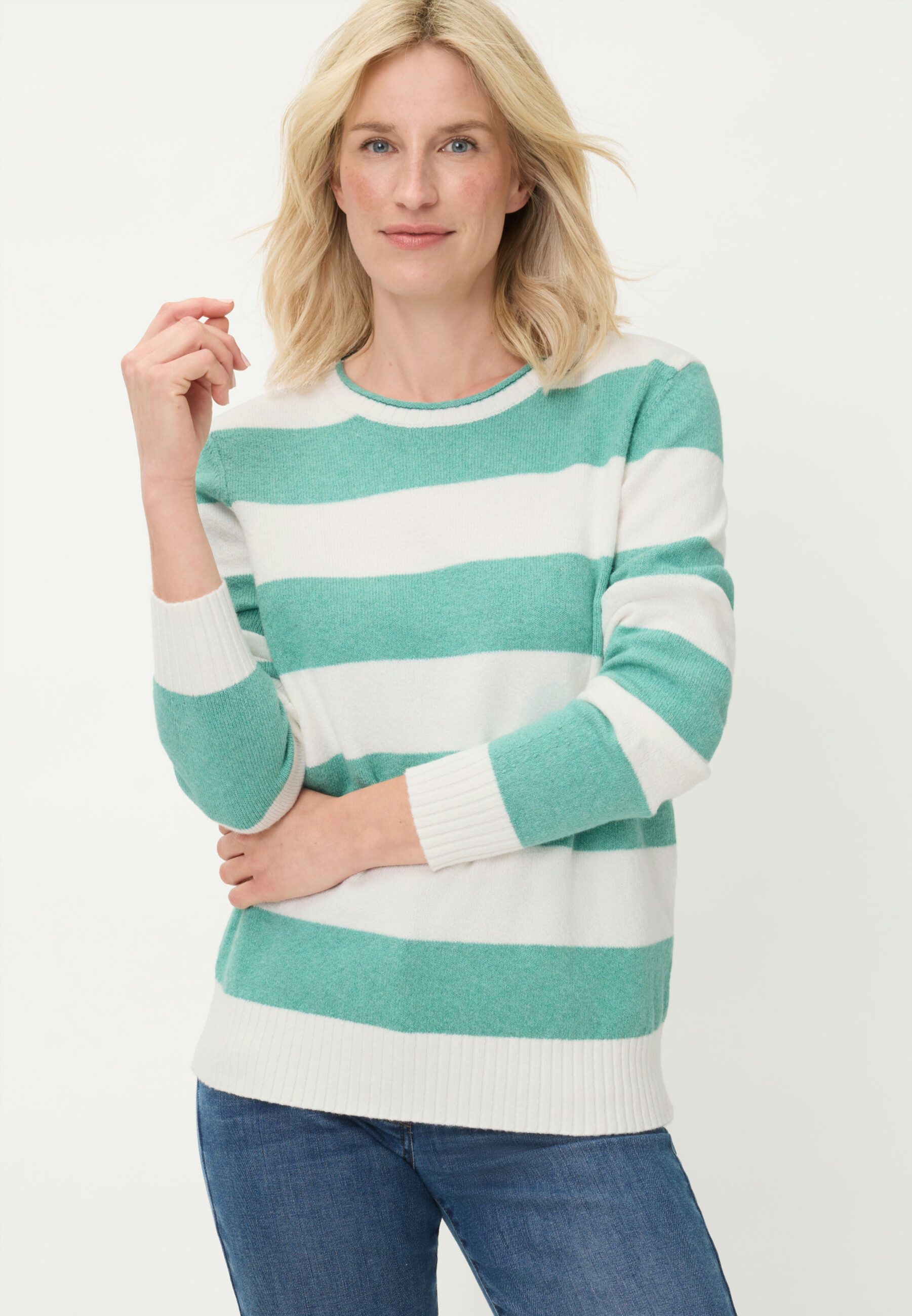 Olsen Strickpullover mit breiten Streifendessin