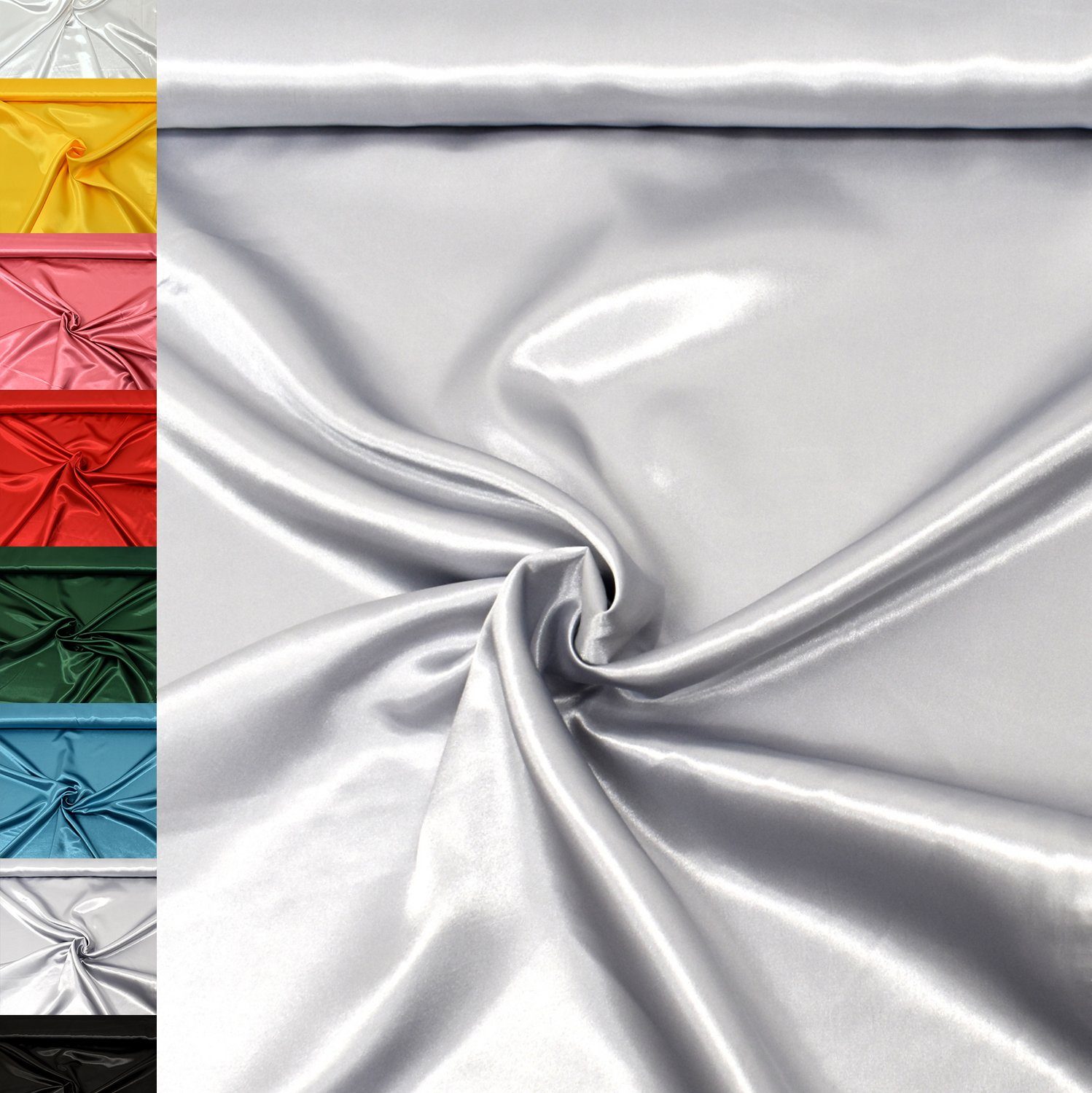 MAGAM-Stoffe Stoff "Estelle", Satin glänzend einfarbig uni ideal für Kleidung und Deko Meterware