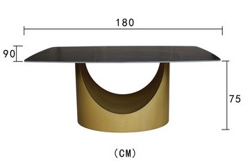 Livin Hill Esstisch Modig, goldfarbenes Kohlenstoffstahlgestell, ovale Basis