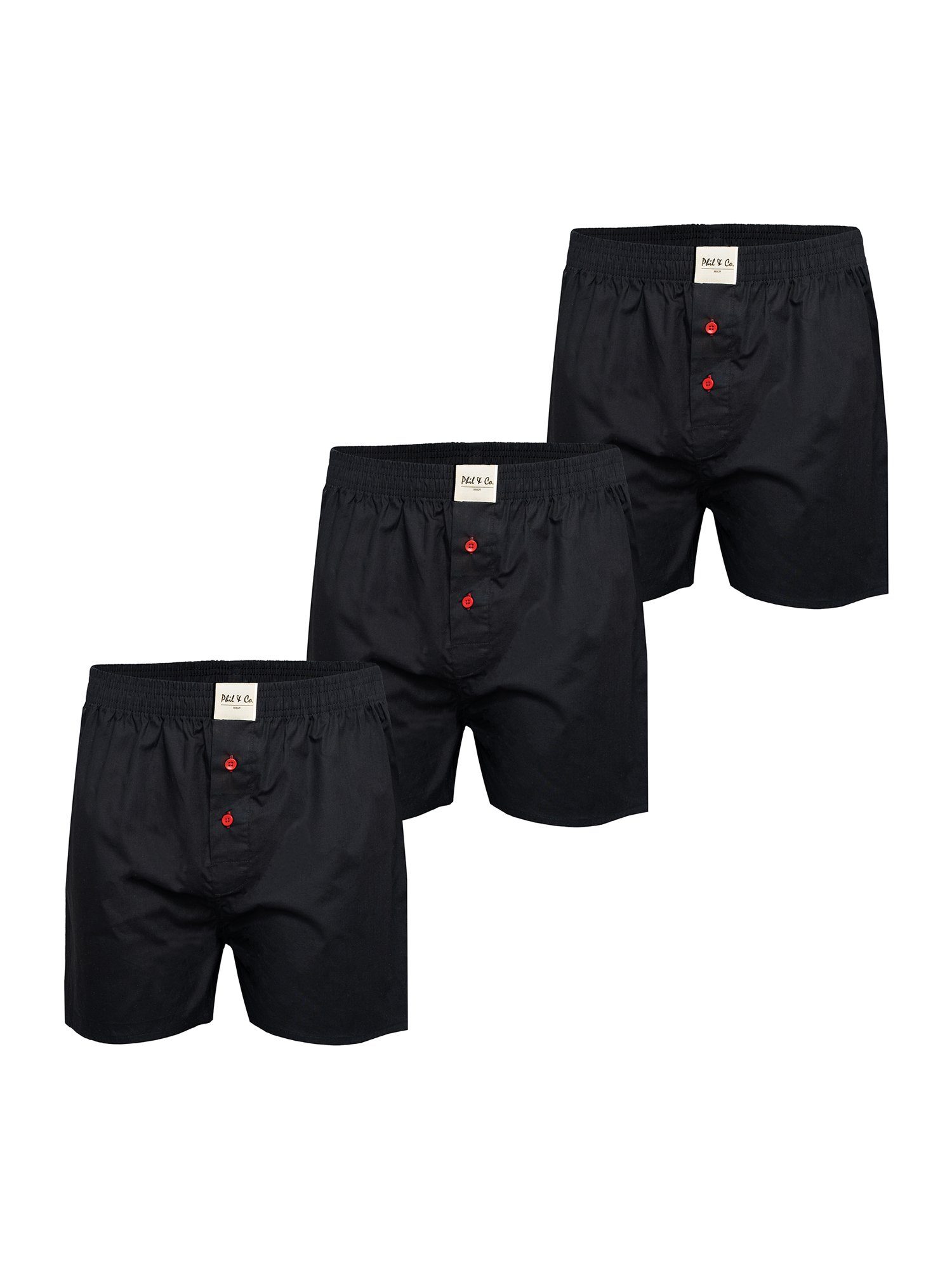 Hälfte des regulären Preises Phil & Co. Boxer schwarz (3-St) Uni