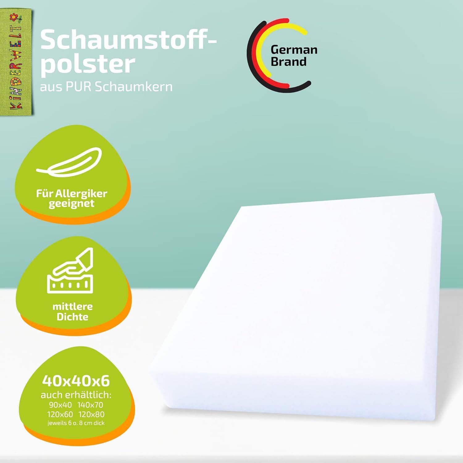 KiNDERWELT Polsterauflage 1 x Schaumstoff Polster Schaumstoffplatte Schaum günstig online kaufen