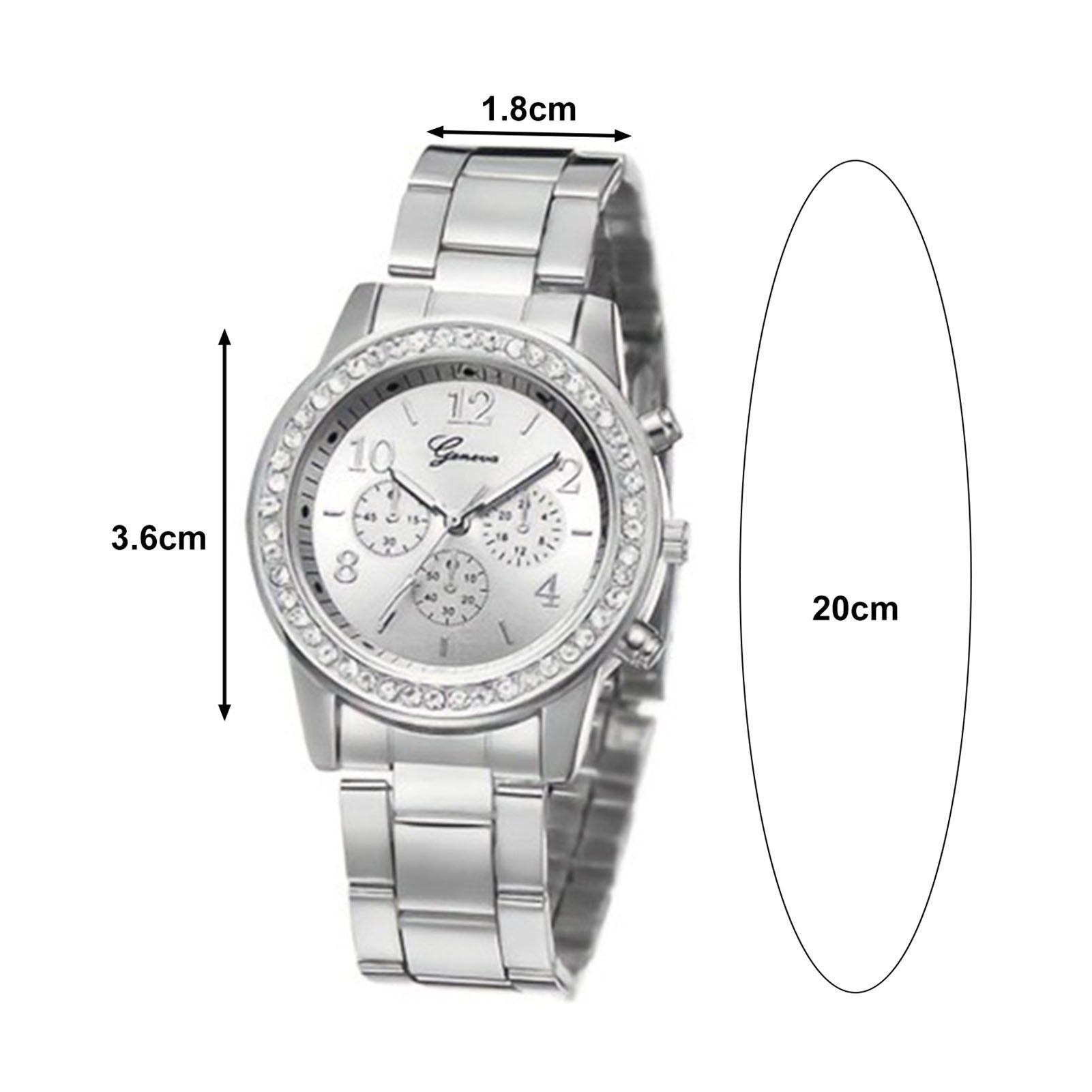 Rutaqian Quarzuhr Damen Analog Quarz Strasssteine Für Armbanduhr, (set), einem Geschenke Strassarmband Uhr mit Frauen
