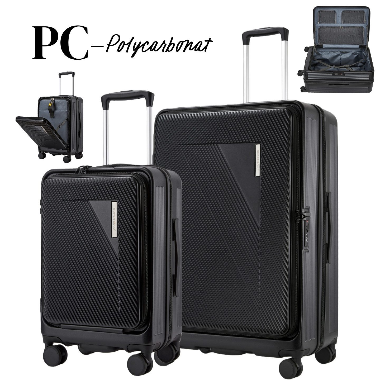 Super Solu Kofferset Hartschalen Kofferset M + XL mit TSA-Zahlenschloss aus günstig online kaufen