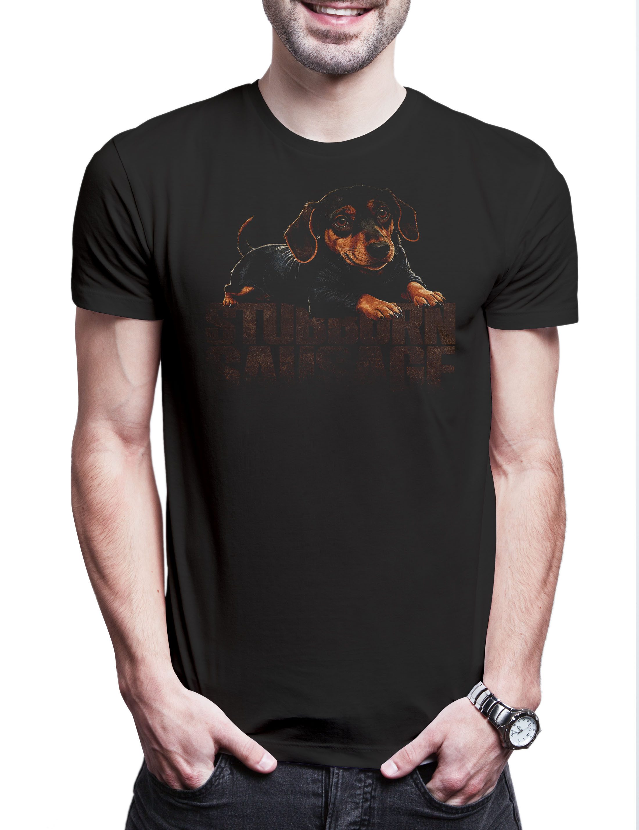 Urban Backwoods Print-Shirt Stubborn Sausage Herren T-Shirt Dackel Shirt Dachshund Wiener Dog (1-tlg) Würstchen Hund Hundeshirt Funny