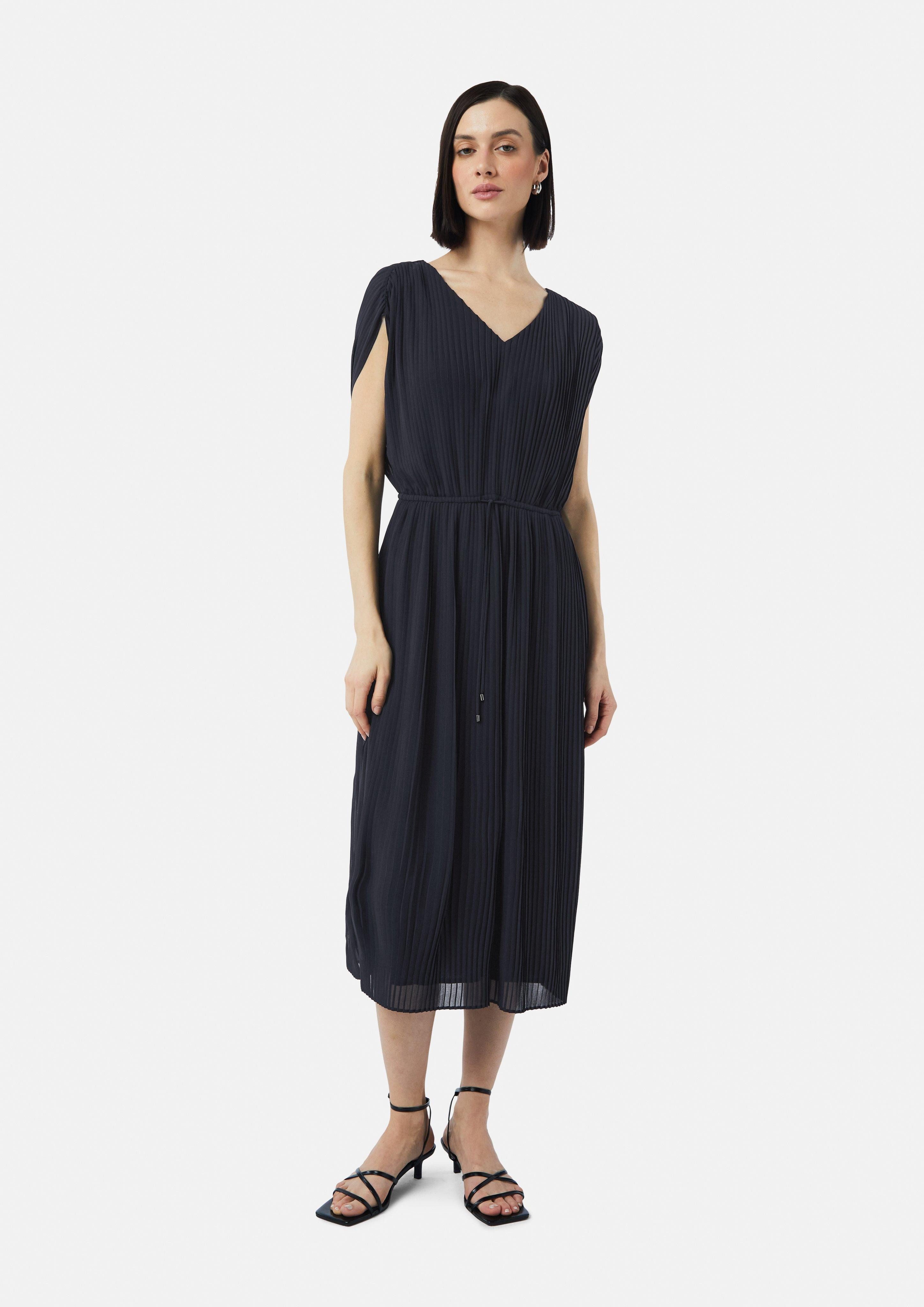 Maxikleid Plissiertes Midikleid aus Chiffon