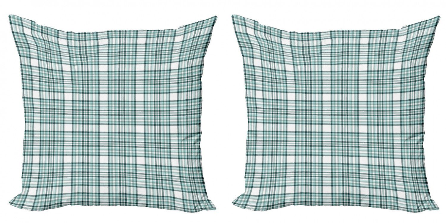 Kissenbezüge Modern Accent Doppelseitiger Digitaldruck, Abakuhaus (2 Stück), Abstrakt Plaid überprüfen Hatched Streifen