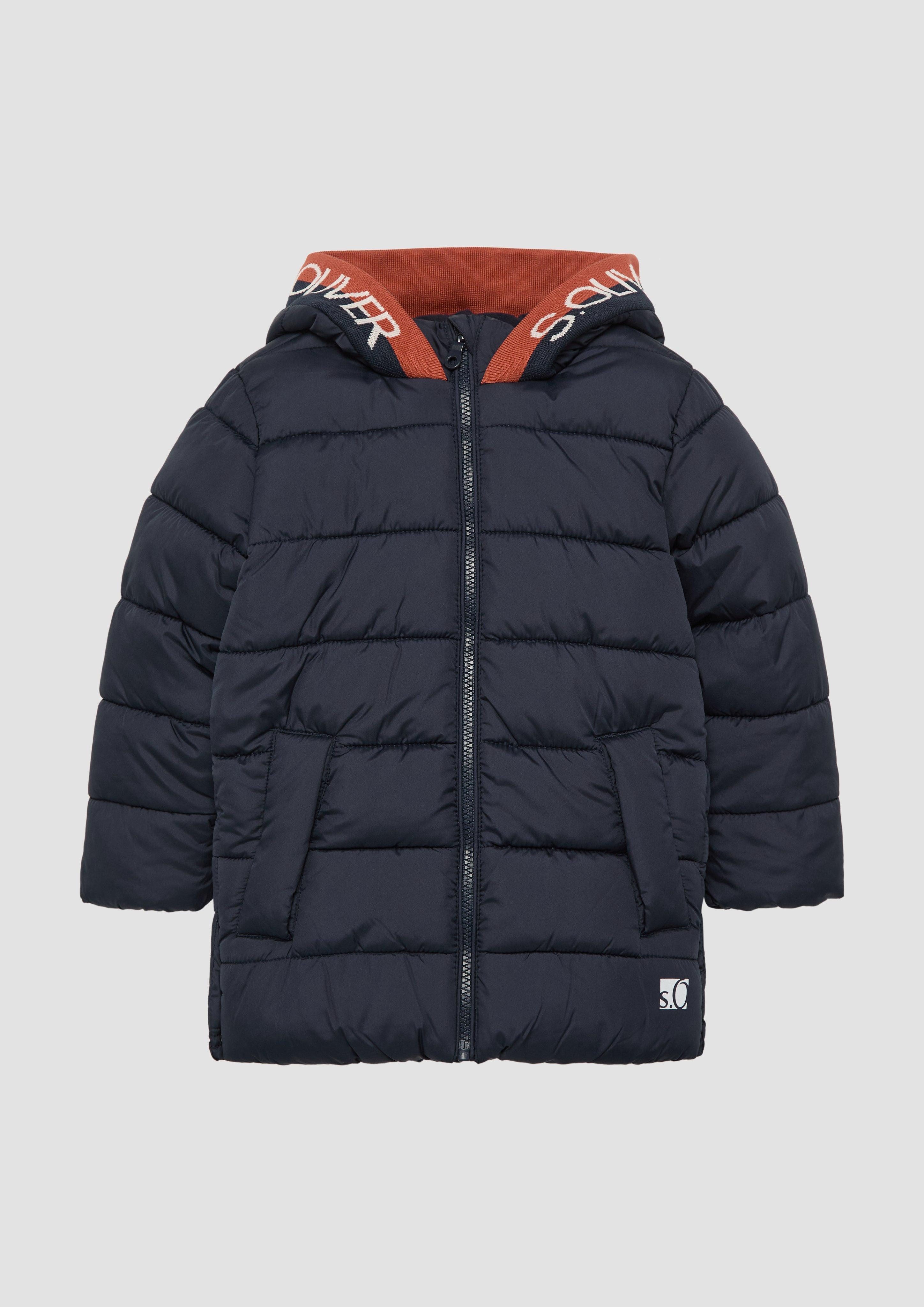 Funktionsmantel Steppjacke mit Kontraststreifen und Fleecefutter