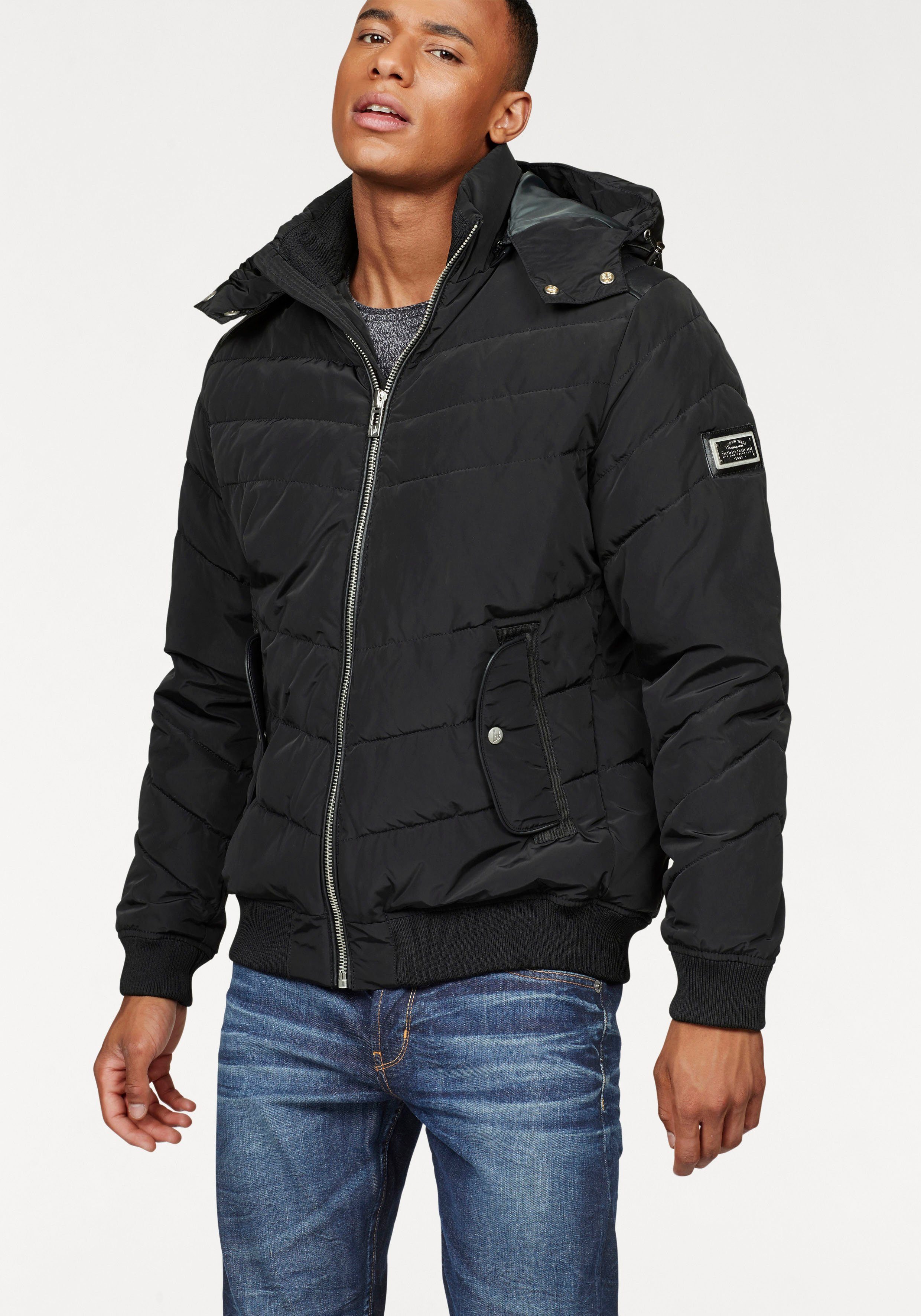 Bruno Banani Blouson in Steppoptik schwarz