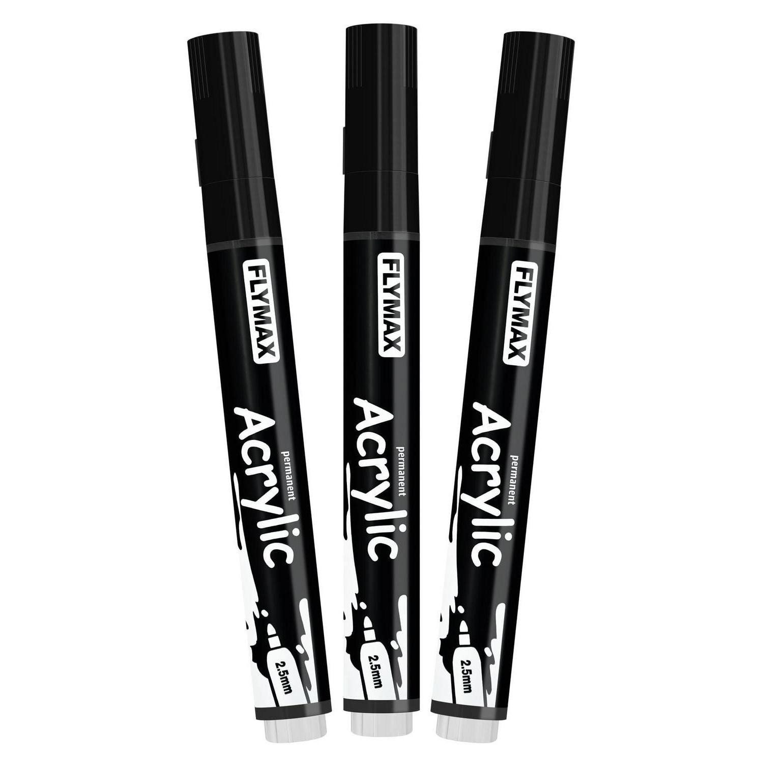 LuxusKollektion Permanentmarker Marker Stifte Schwarz 2,5mm 3er Pack