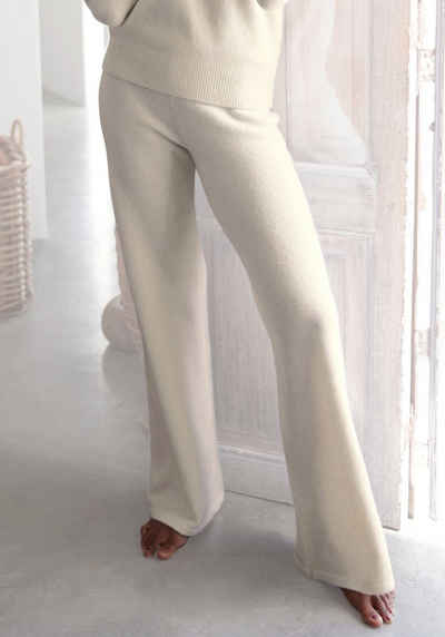 LASCANA Strickhose -Loungehose mit Rippbündchen, Loungewear