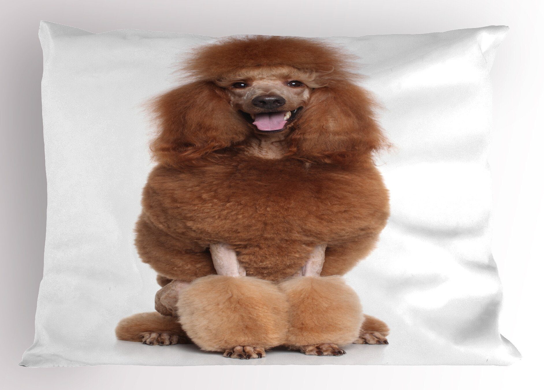 Pudel Size Abakuhaus Hund Kissenbezüge sitzen Kopfkissenbezug, Queen (1 Lustiger Dekorativer Stück), Gedruckter Zunge