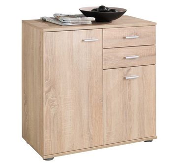 Kommode Sideboard, Schrank, SOLO, B 71 x H 76 cm, mit 2 Schubladen, 2 Türen, 1 Einlegeboden