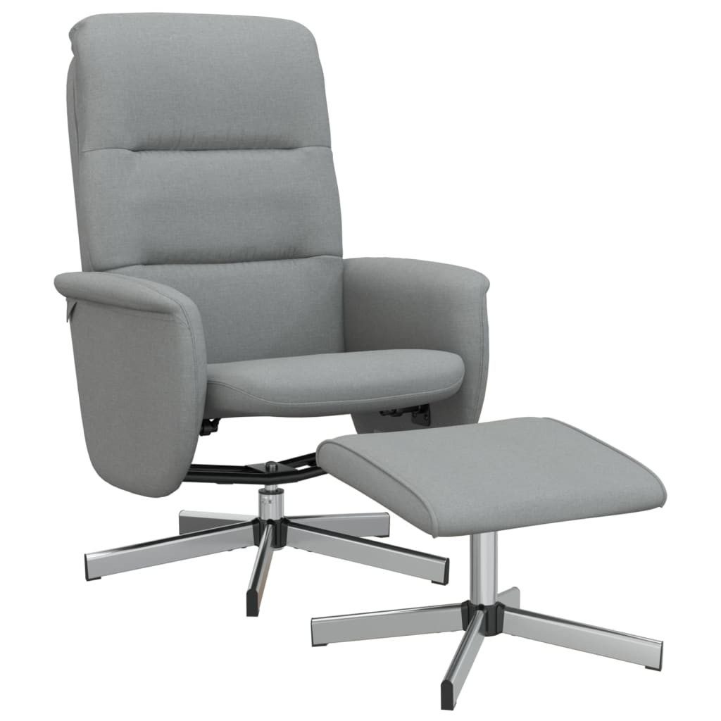 vidaXL Sessel Relaxsessel mit Fußhocker Hellgrau Stoff (1-St)