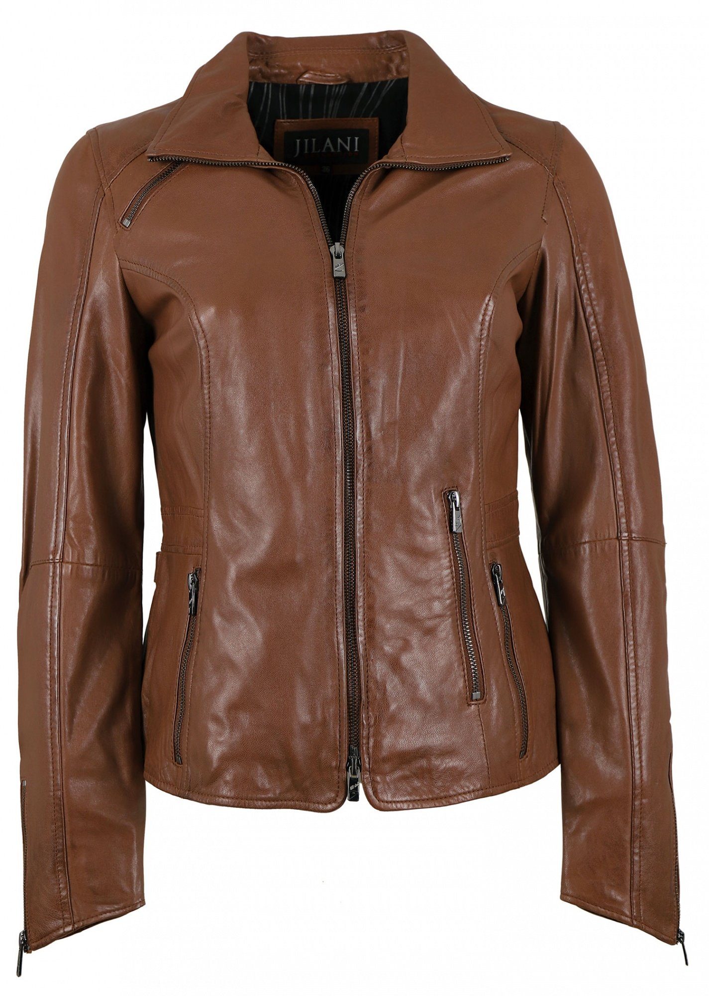 Jilani Lederjacke Enna #KJ Jilani - Damen Lederjacke Lammnappa mittelbraun günstig online kaufen