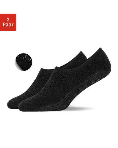 SNOCKS Füßlinge »Fluffy Invisible Socks Sneaker Socken Damen Herren« (2-Paar) Anti-Rutsch-Socken mit Komfortbund