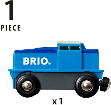 BRIO® Spielzeug-Lokomotive BRIO® WORLD, Blaue Batterie-Frachtlok, FSC® - schützt Wald - weltweit