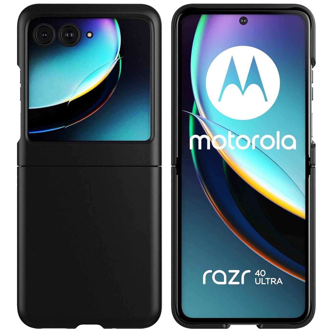 CoolGadget Handyhülle Black Series Handy Hülle für Motorola Razr 40 Ultra 6,9 Zoll, Edle Silikon Schlicht Robust Schutzhülle für Razr 40 Ultra Hülle
