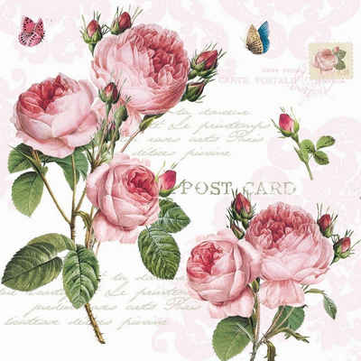 EasyLife Papierserviette 20 Servietten Romantic Roses 33x33cm, (20 St)