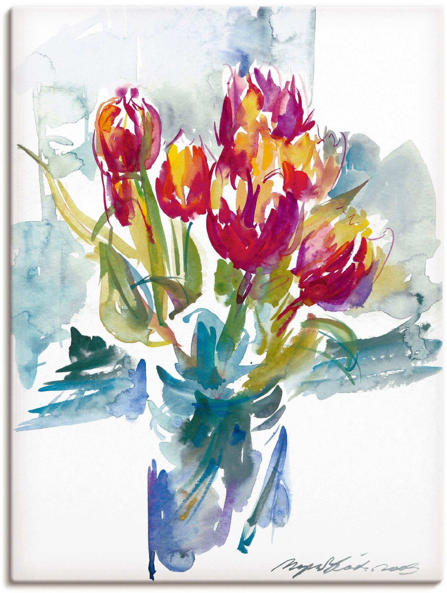 Artland Leinwandbild Blumenstrauß I, Blumen (1 St), auf Holzrahmen gespannt