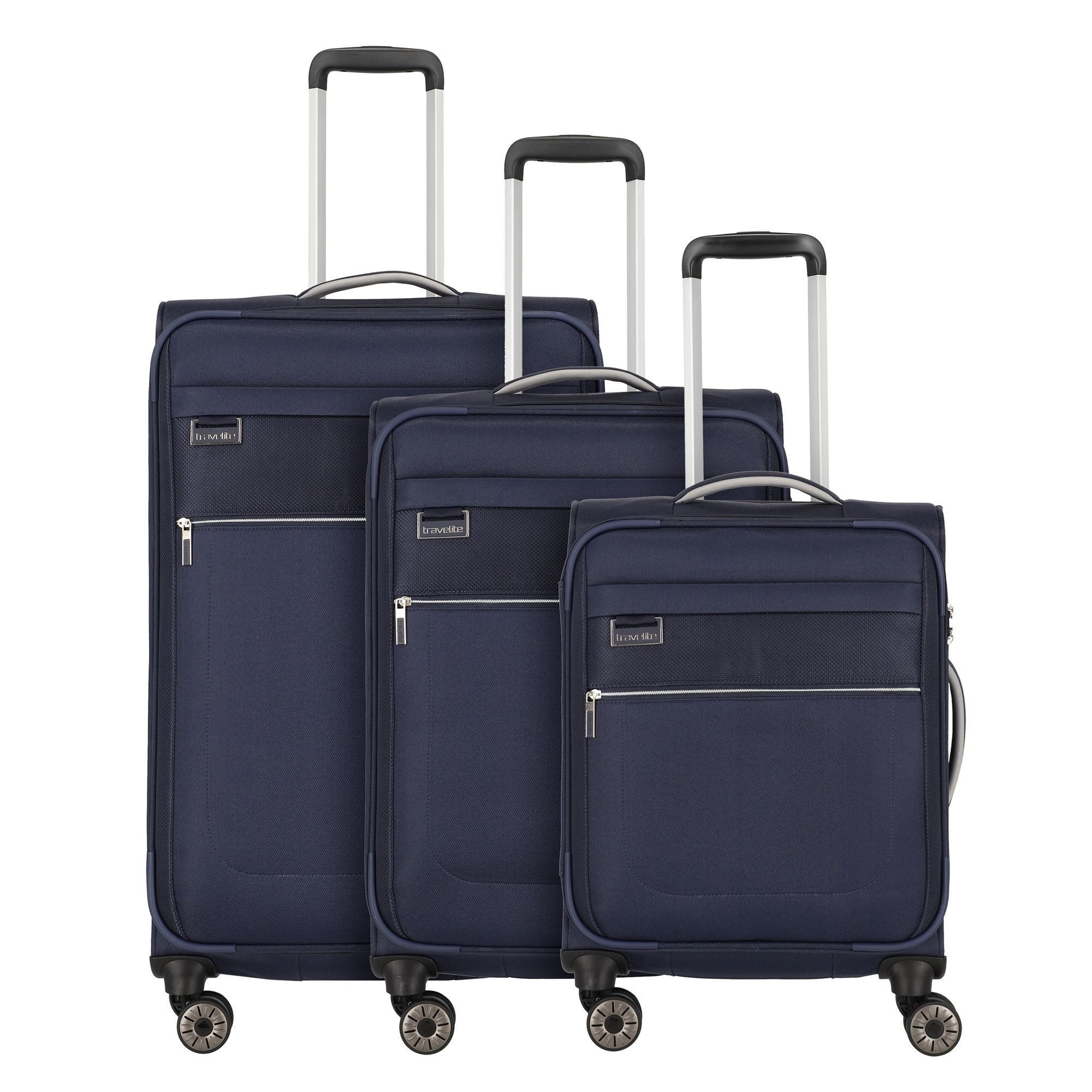 travelite Trolleyset Miigo, 4 Rollen, (3-teilig, 3 tlg), Polyester