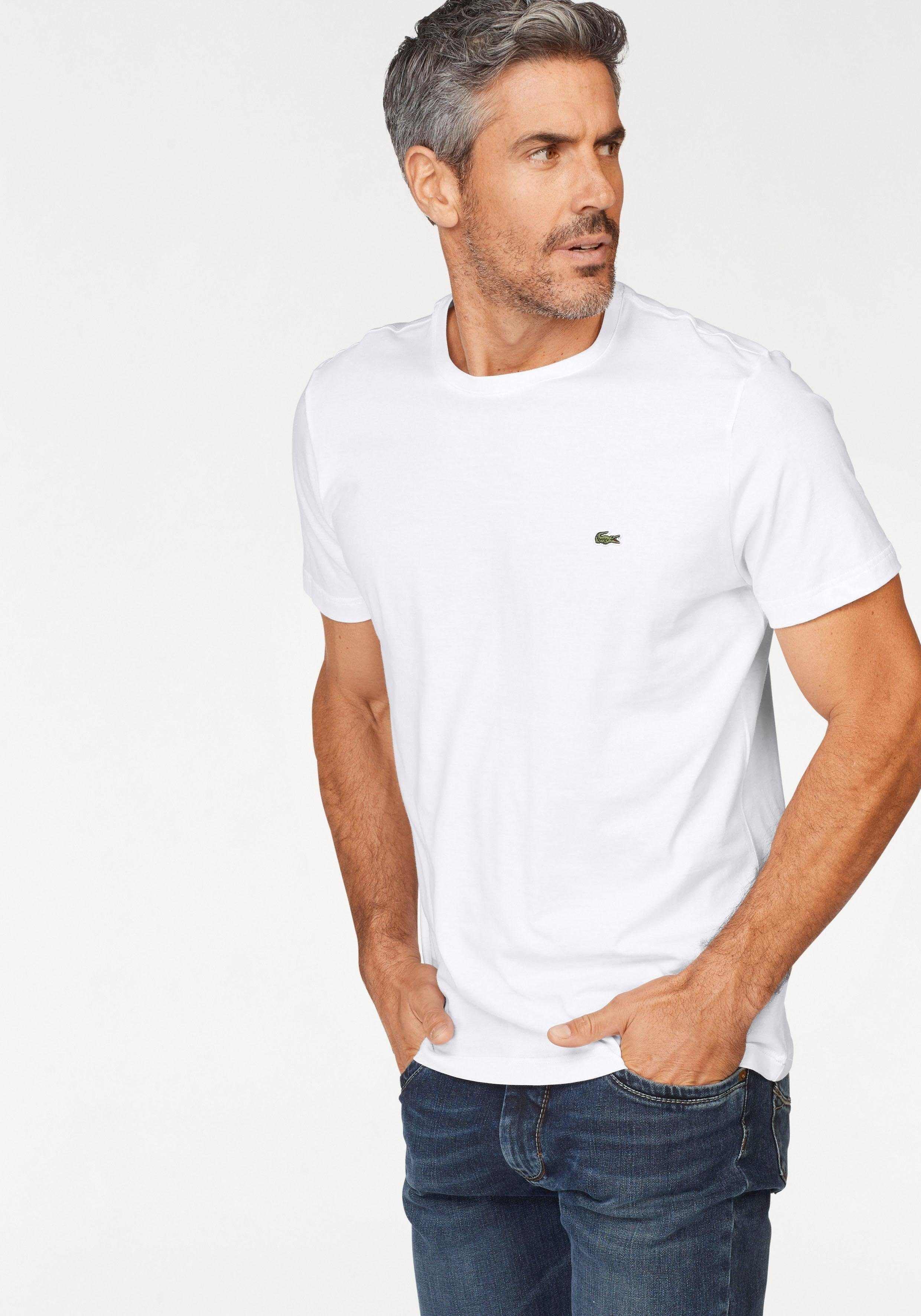 Lacoste T-Shirt (1-tlg) mit Rundhalsausschnitt weiß