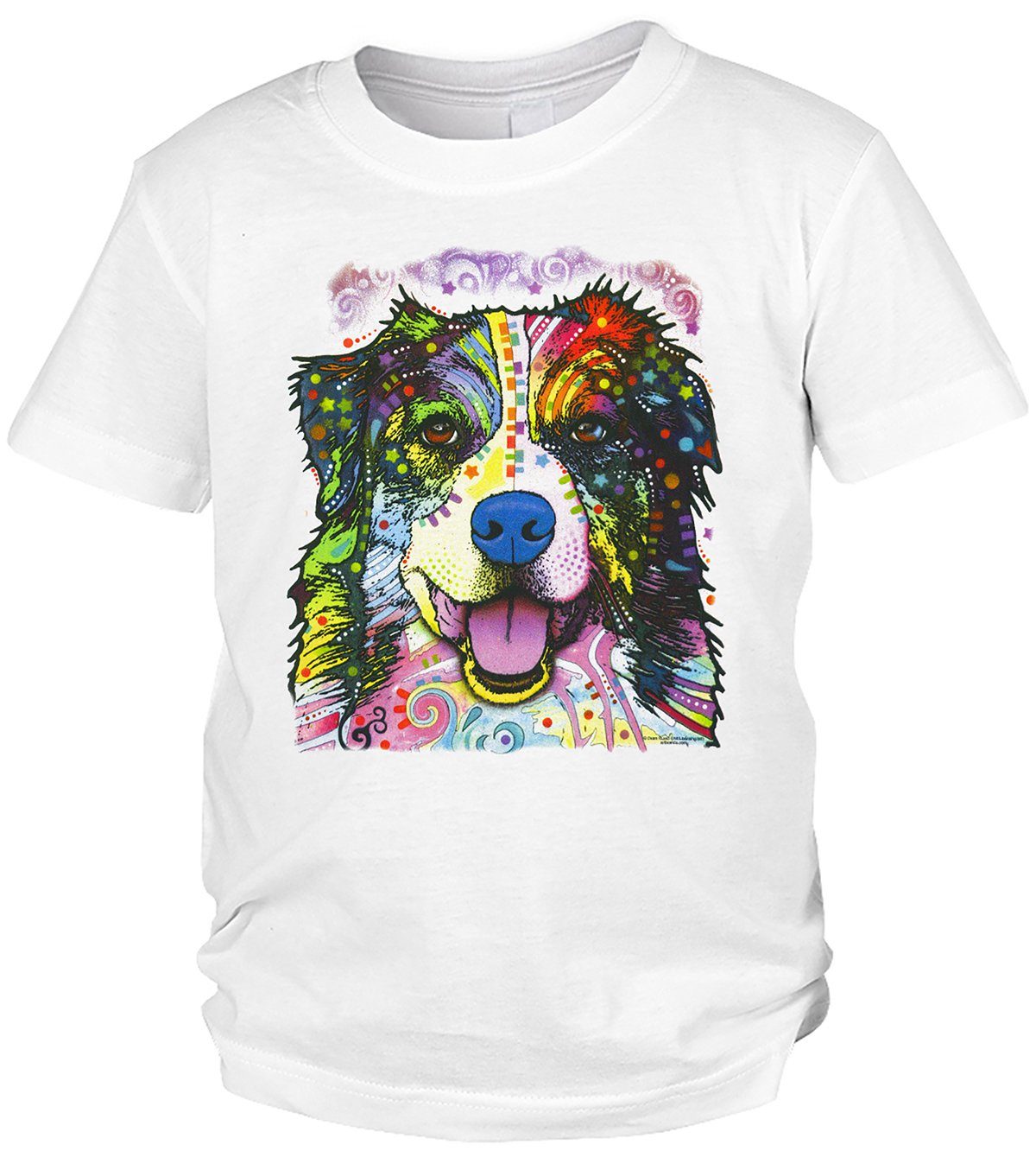 Tini - Shirts Print-Shirt Australian Shepherd Kinder Tshirt buntes Hundemotiv Kindershirt : Australian Shepherd / Aussie