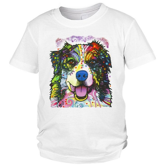 Tini - Shirts Print-Shirt Australian Shepherd Kinder Tshirt buntes Hundemotiv Kindershirt - Hundemotiv : Australian Shepherd / Aussie