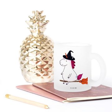 Mr. & Mrs. Panda Teeglas Einhorn Hexe - Transparent - Geschenk, Tasse, Frau, Teeglas, Glas Tee, Premium Glas, Liebevolle Gestaltung