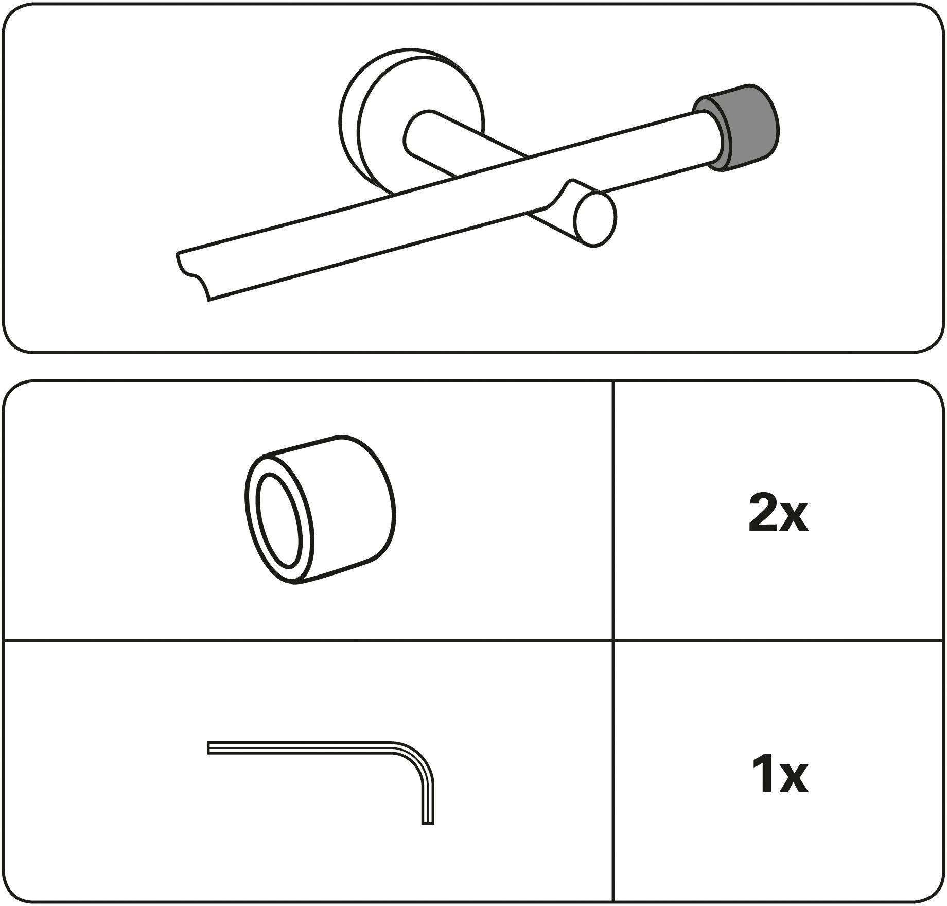 Memphis, GARDINIA, Gardinenstangen-Endstück Serie 16 (2-St), Ø Memphis mm Einzelprogramm messingfarben