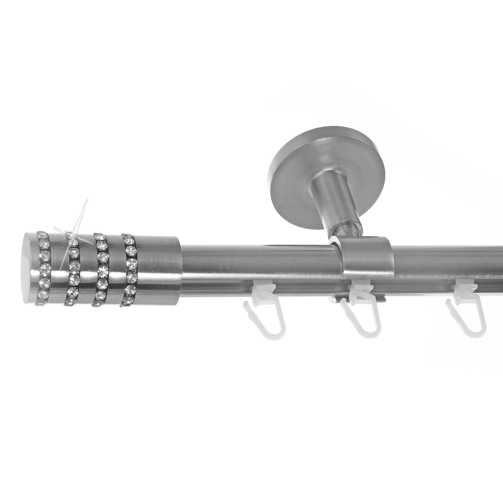 BASIT Gardinenstange Innenlauf Edelstahloptik 20mm mit Deckenträgern 120 cm günstig online kaufen