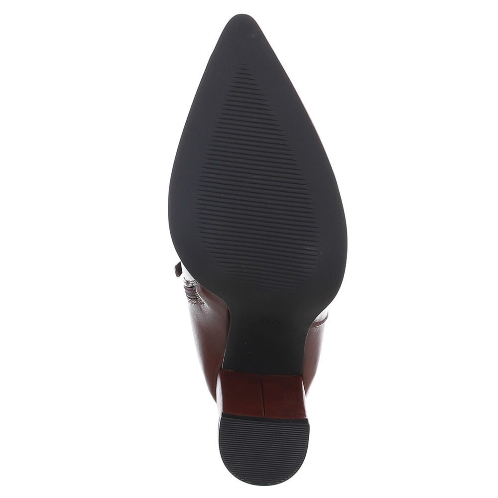 Ital-Design Damen Stiefelette mit Blockabsatz und Schnalle High-Heel-Stiefelette (92299737) Blockabsatz Stiefeletten in Weinrot – Bild 3 von 5