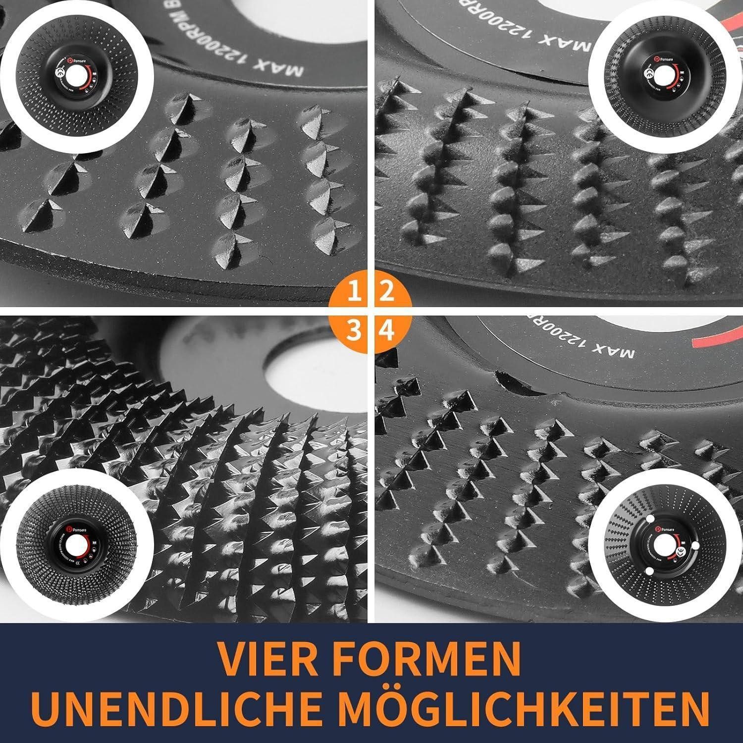 LuxusKollektion Raspelscheibe Schleifscheiben Holz Winkelschleifer Raspelscheibe 4 Stück 125 mm – Bild 3 von 5