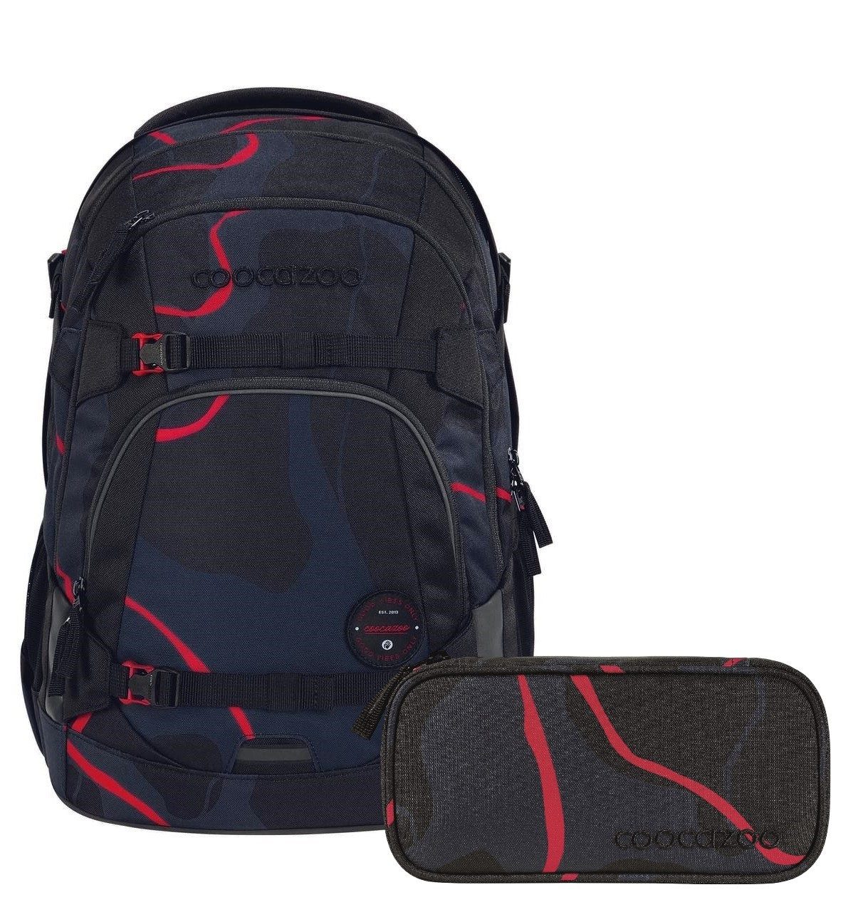 coocazoo Schulranzen Schulrucksack-Set MATE Lava Lines günstig online kaufen